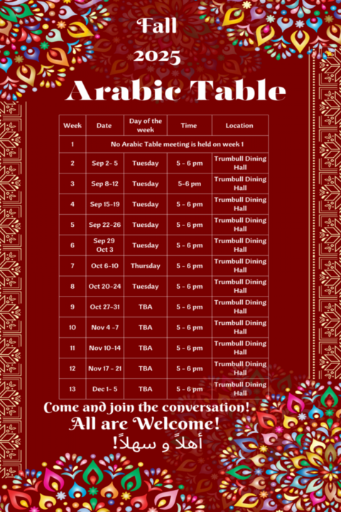 Arabic Table Poster