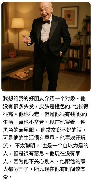 tuxedo with chinese prompt
